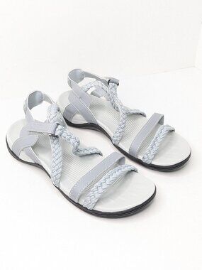 UBFEN Strappy Braided Sandals Grey Women's 11 (EU 41)